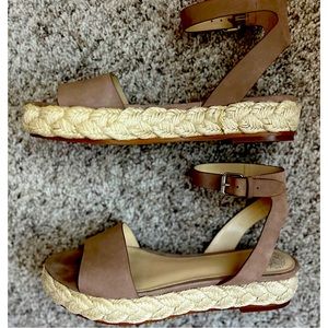 Vince Camuto Defina Flatflorm Espadrille Sandal - Tan -Size 10
